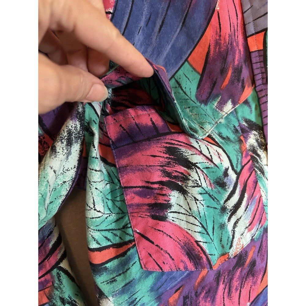 80's Roper Western Shirt Womens Sz 7/8 Rodeo Cowboy Feathers Cape Design USA - Picture 7 of 14